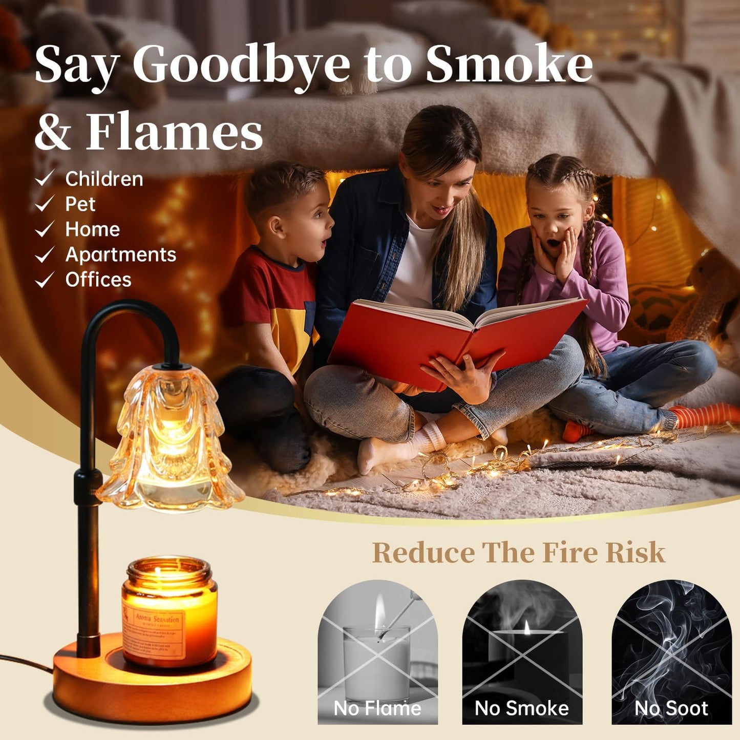 Golden Bloom Flameless Candle Warmer