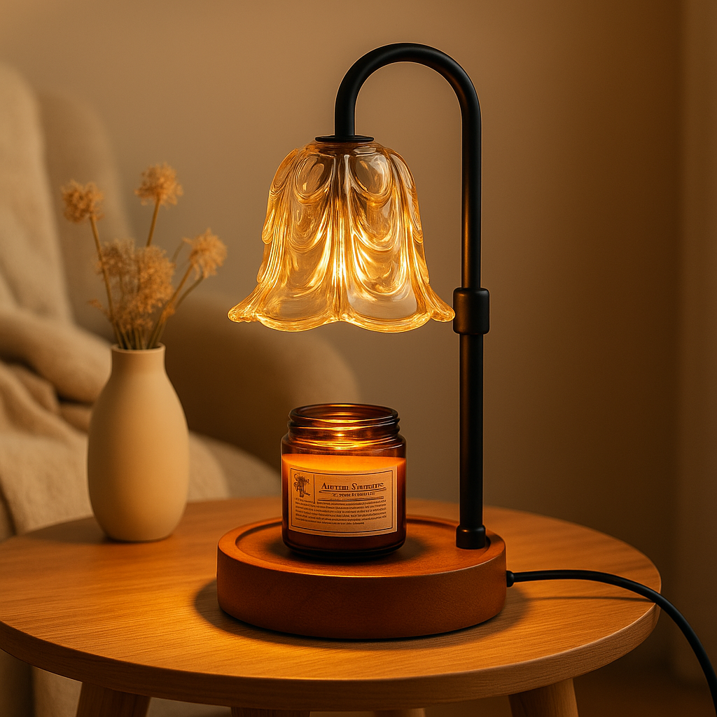 Golden Bloom Flameless Candle Warmer