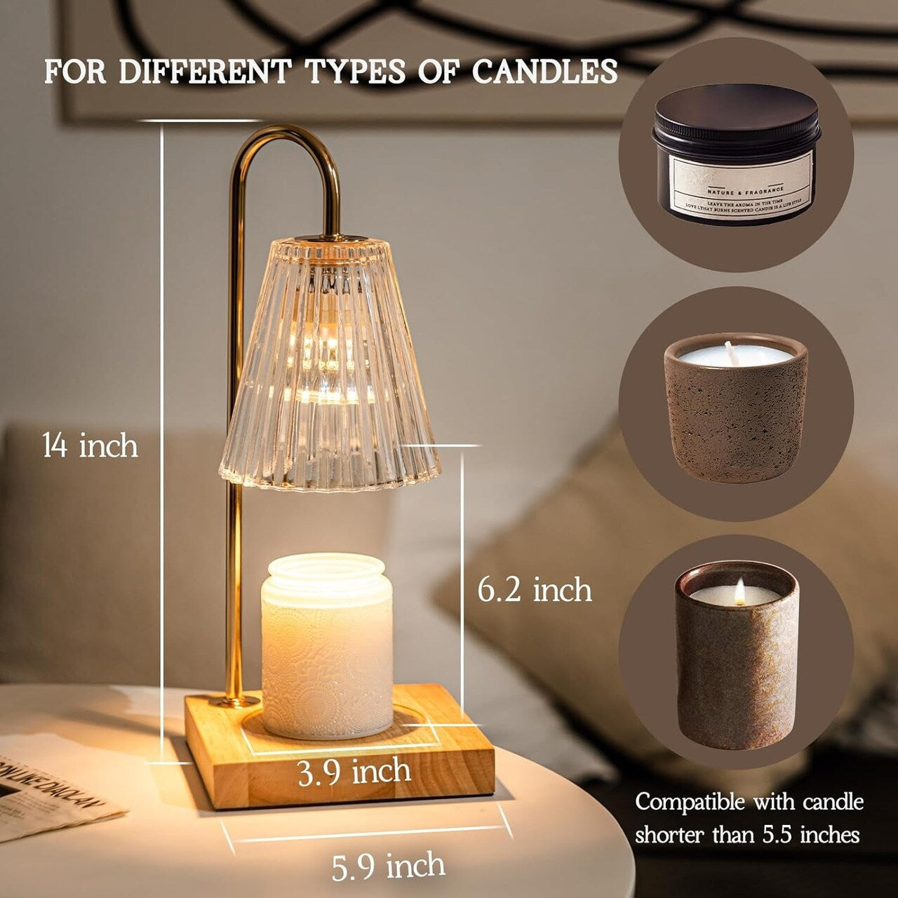 Clarity Oak Candle Warmer